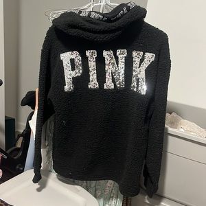 1 vs pink rare  sweaters jackets bling Sherpa NWT rare satin